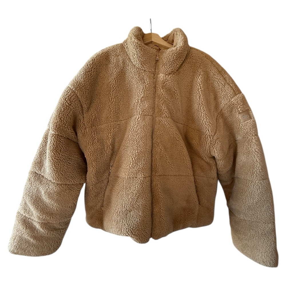 Alo Yoga Tan/Camel Sherpa Stage Puffer Jacket